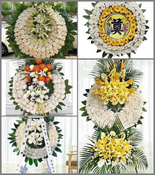 山东莱芜莱城区雪野镇红哨子村花圈速递